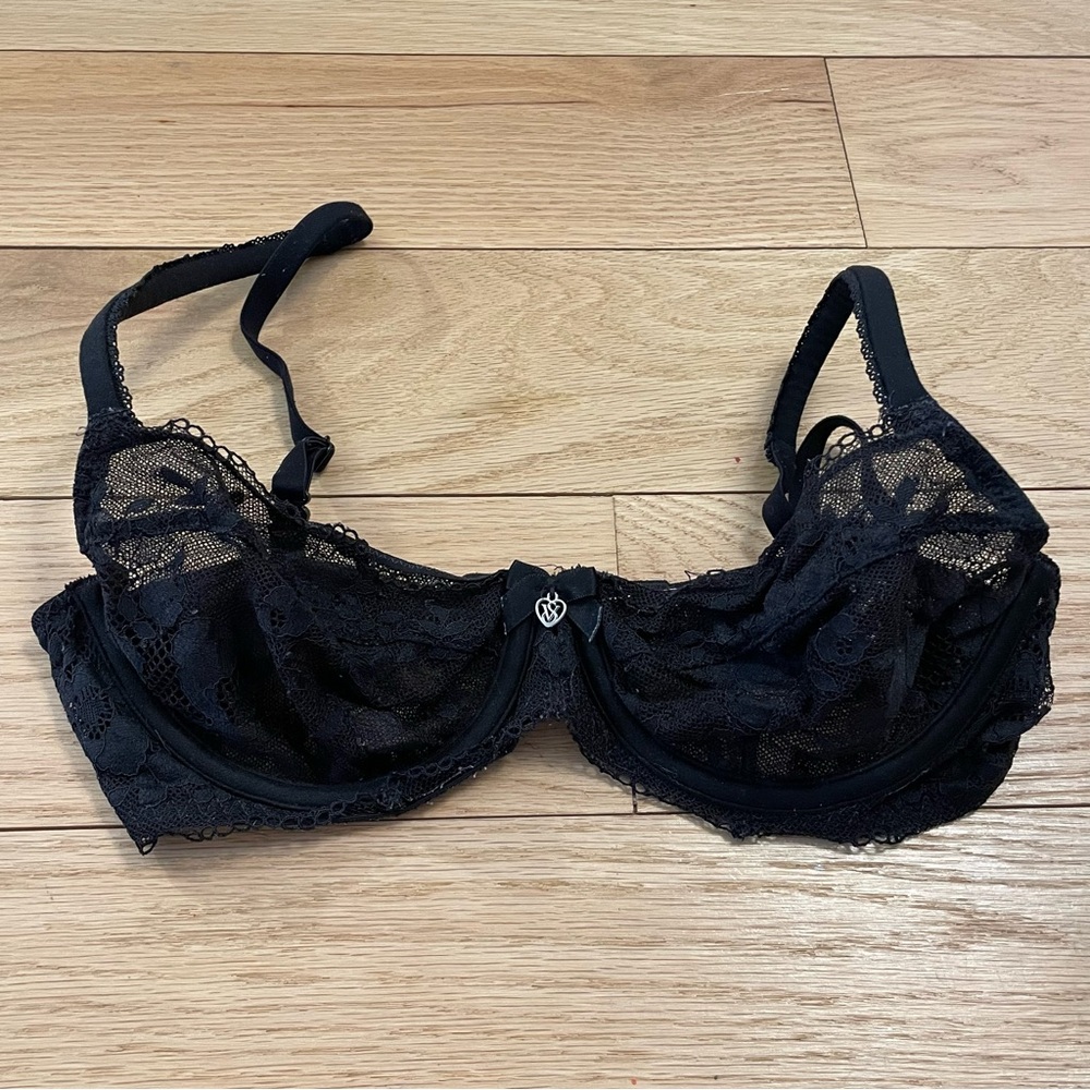 Victoria's Secret (Body by Victoria) black lace demi bra